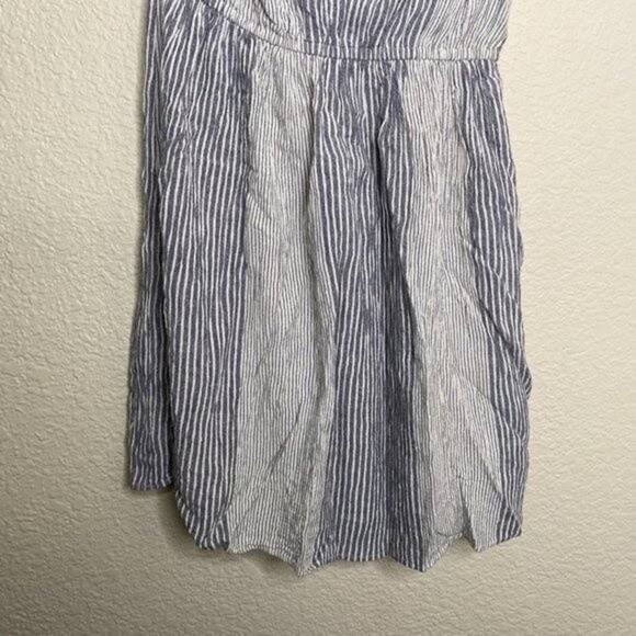American Eagle Striped Blue and White One Shoulder Dress Medium - Picture 3 of 8